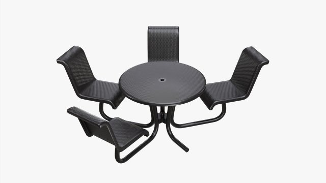 Umbrella Table With Chairs 3Dモデル .c4d .max .obj .3ds .fbx .stl .blend 
