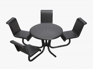 Tavolo Ombrello Con Sedie Modello 3D