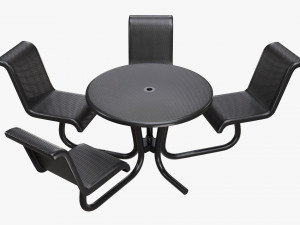 Umbrella Table With Chairs 3Dモデル