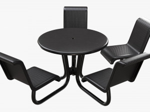 Umbrella Table With Chairs 3Dモデル
