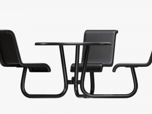 Umbrella Table With Chairs 3Dモデル