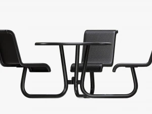 Tavolo Ombrello Con Sedie Modello 3D