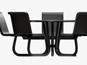 Umbrella Table With Chairs 3Dモデル