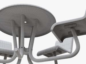 Umbrella Table With Chairs 3Dモデル