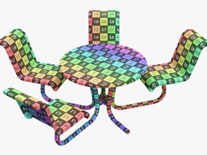 Umbrella Table With Chairs 3Dモデル