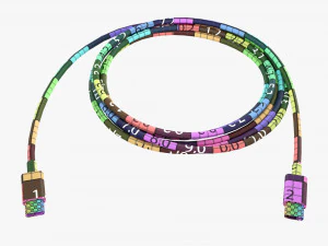 Cavo USB C bifacciale Nero Modello 3D