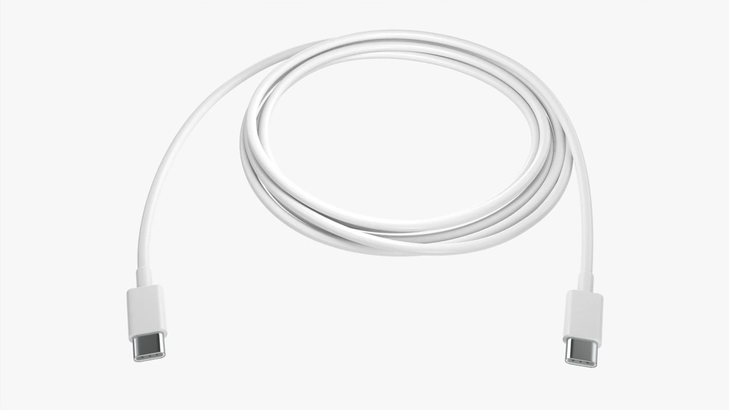 USB C Cable Doublesided White 3D Model .c4d .max .obj .3ds .fbx .stl .blend 