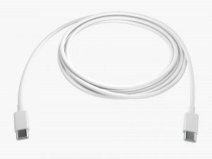 USB C Cable Doublesided White 3D Model