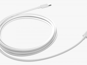 USB C Cable Doublesided White Model 3D
