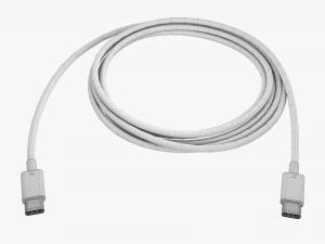 USB C Cable Doublesided White 3D Model