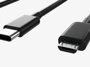 USB C Lightning Cables Set Black Modèle 3D