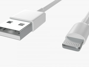 USB C Lightning Cables Set White 3D-Modell