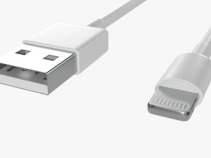 USB C Lightning Cables Set White 3D Model