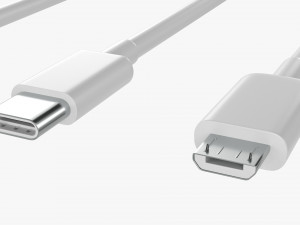 USB C Lightning Cables Set White 3D-Modell