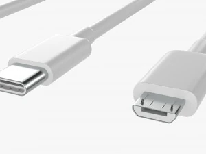 USB C Lightning Cables Set White 3D Model