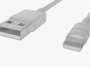 USB C Lightning Cables Set White 3D Model