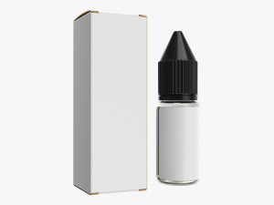 Vape Liquid Bottle And Closed Box 3D Model