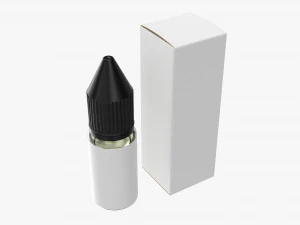 Vape Liquid Bottle And Closed Box 3D Model
