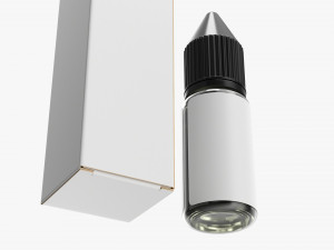 Vape Liquid Bottle And Closed Box 3D 模型