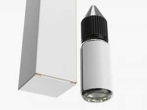 Vape Liquid Bottle And Closed Box 3D Model
