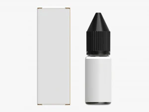 Vape Liquid Bottle And Closed Box 3D Model