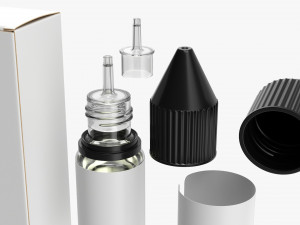 Vape Liquid Bottle And Closed Box 3D 模型