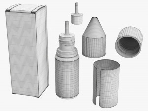 Vape Liquid Bottle And Closed Box 3D 模型