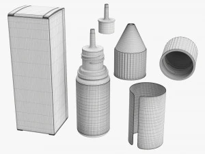 Vape Liquid Bottle And Closed Box 3D Model