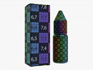 Vape Liquid Bottle And Closed Box 3D Model