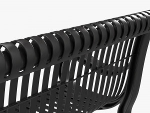 Vertical Slat Outdoor Bench With Arms 3D Model