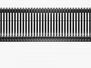 Vertical Slat Outdoor Bench With Arms 3D Model