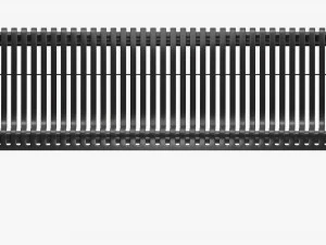 Vertical Slat Outdoor Bench With Arms 3D Model
