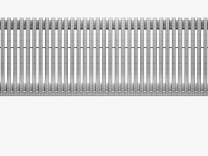Vertical Slat Outdoor Bench With Arms 3D Model