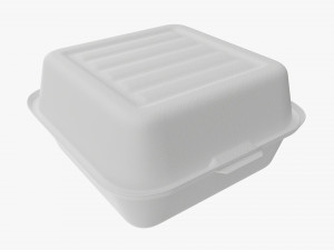 Compostable Take-Away Container Closed 3D Модель