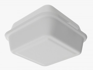 Compostable Take-Away Container Closed 3D-Modell