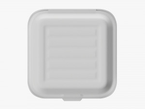 Compostable Take-Away Container Closed 3D-Modell