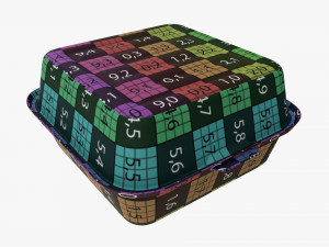 Compostable Take-Away Container Closed 3D-Modell
