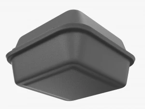Compostable Take-Away Container Closed Gray 3D Model