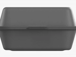 Compostable Take-Away Container Closed Gray 3D Model