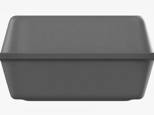 Compostable Take-Away Container Closed Gray 3D Model