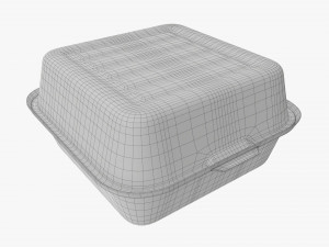 Compostable Take-Away Container Closed Gray Modèle 3D
