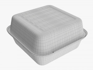 Compostable Take-Away Container Closed Gray Modèle 3D