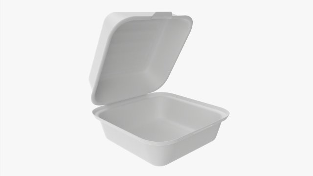 Compostable Take-Away Container Open Modelo 3D .c4d .max .obj .3ds .fbx .stl .blend 