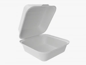 Kompostowalny pojemnik na wynos otwarty Model 3D