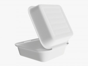 Compostable Take-Away Container Open Modelo 3D