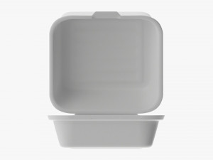 Compostable Take-Away Container Open Modelo 3D