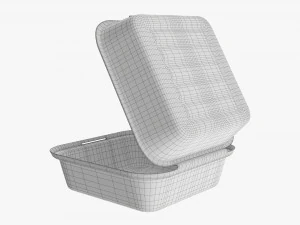 Contenitore Compostabile Take Away Open Grigio Modello 3D