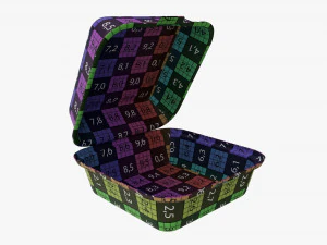 Contenitore Compostabile Take Away Open Grigio Modello 3D