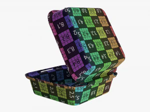 Contenitore Compostabile Take Away Open Grigio Modello 3D