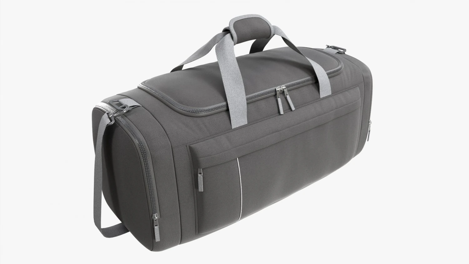 Duffel Travel Sport Bag Dark Gray 3D Model .c4d .max .obj .3ds .fbx .stl .blend